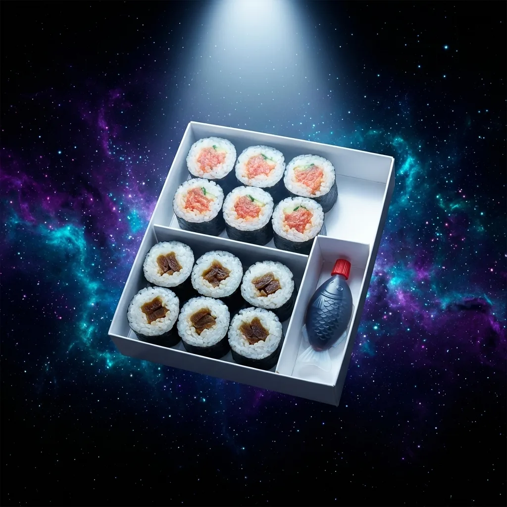 テイクアウト箱 × 銀河スポットライト合成