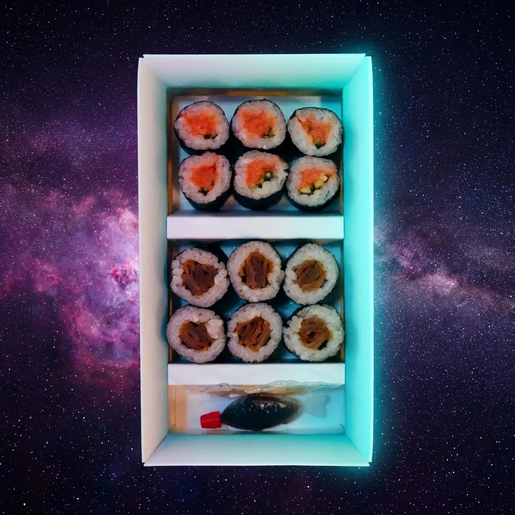 銀河帯とサイドライトで劇的に演出したテイクアウト箱