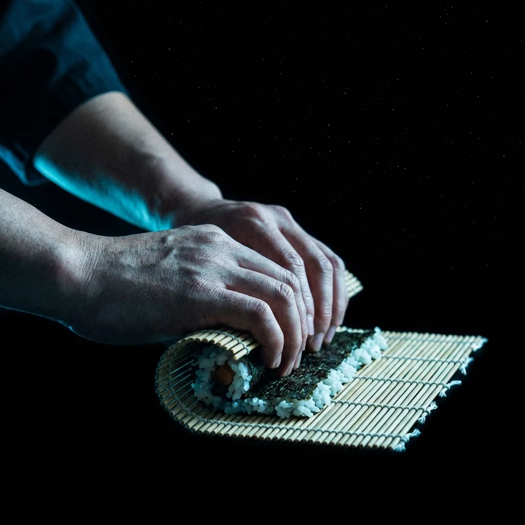 職人シルエット × シアンサイドライト