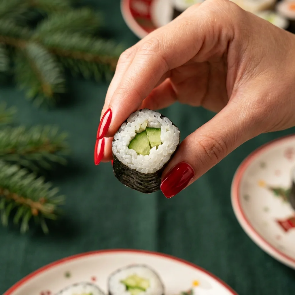 赤いネイルと緑 #1