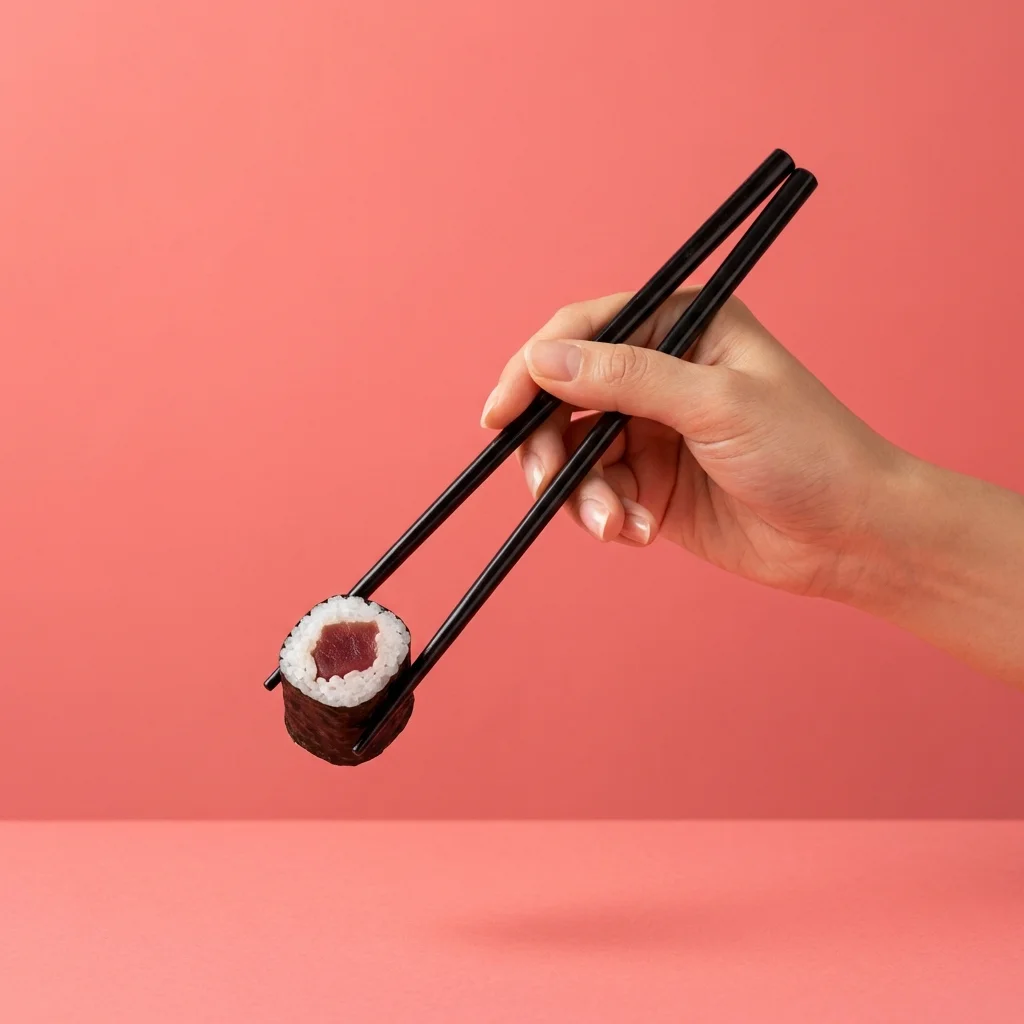 鉄火を、箸で