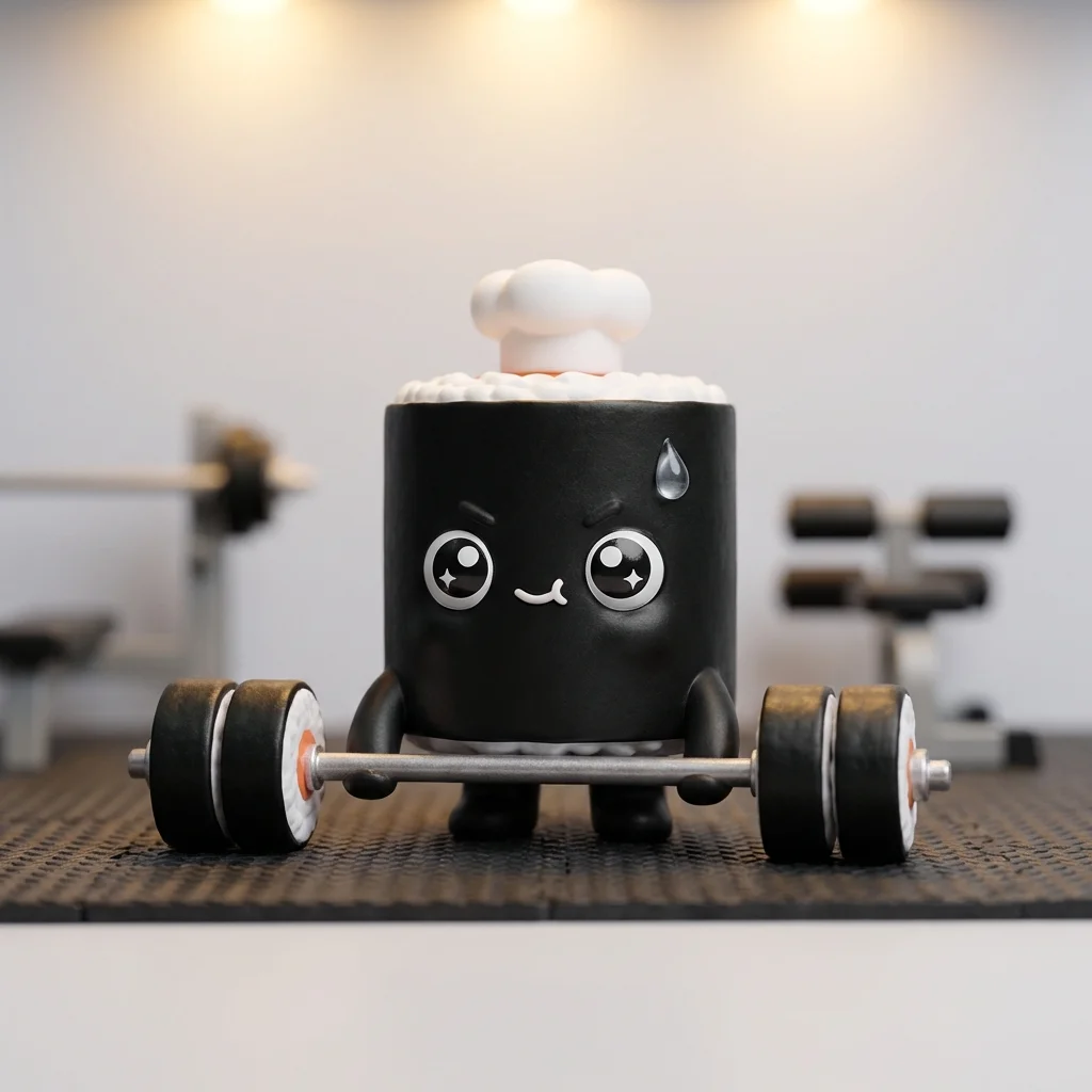 細巻きで、筋トレ