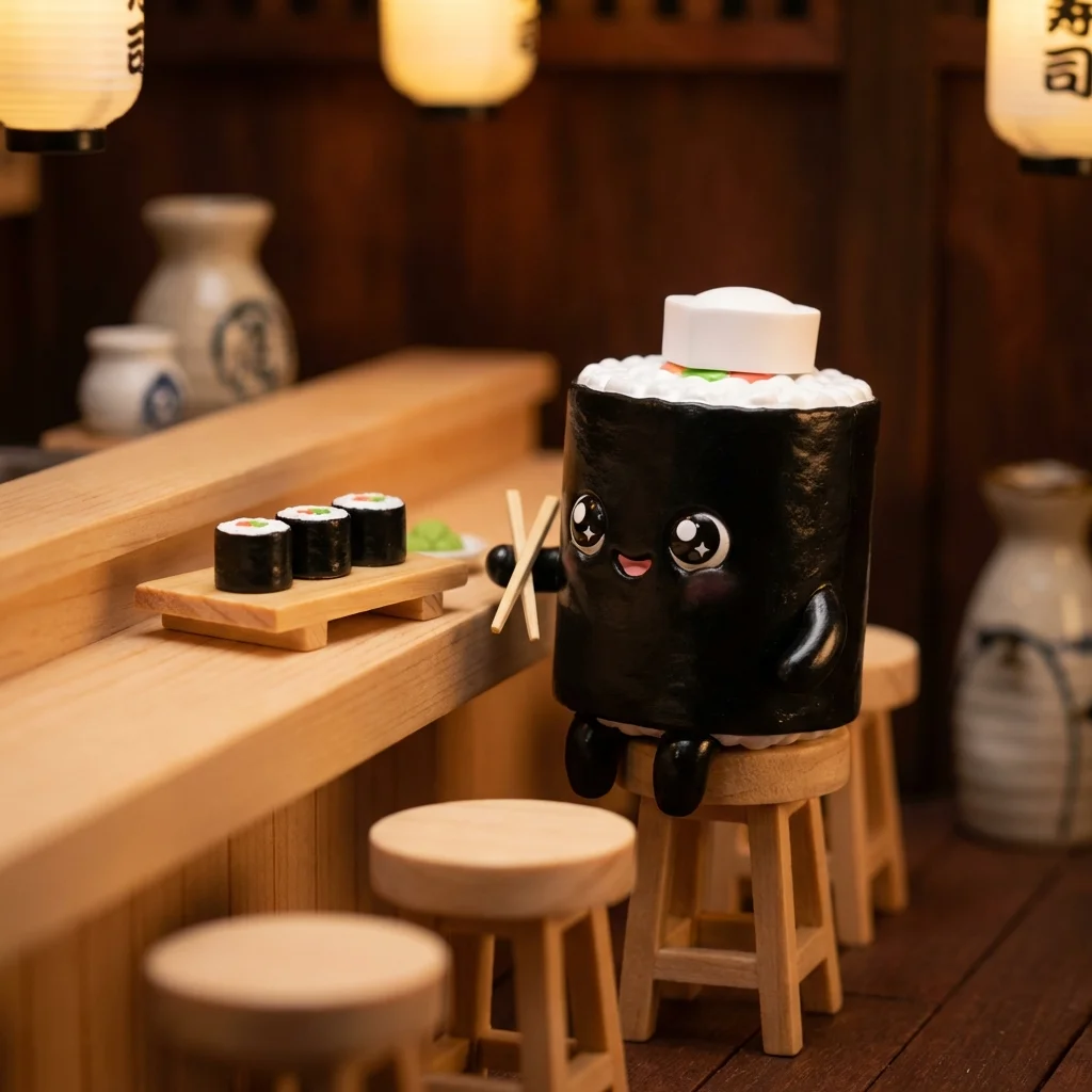 寿司カウンターで