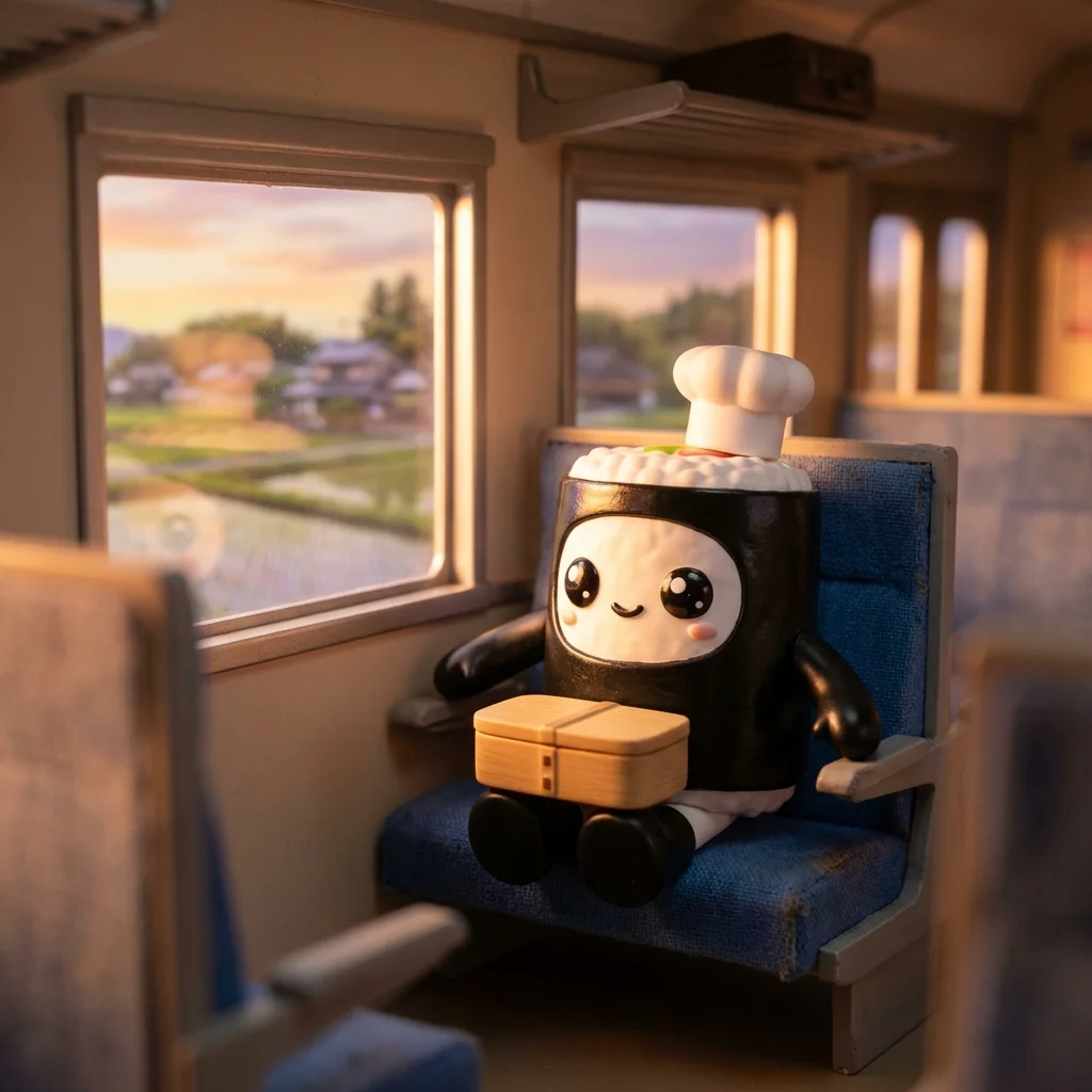 電車で、お弁当