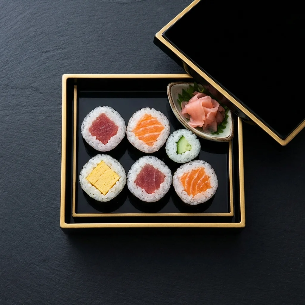 漆のお弁当箱に