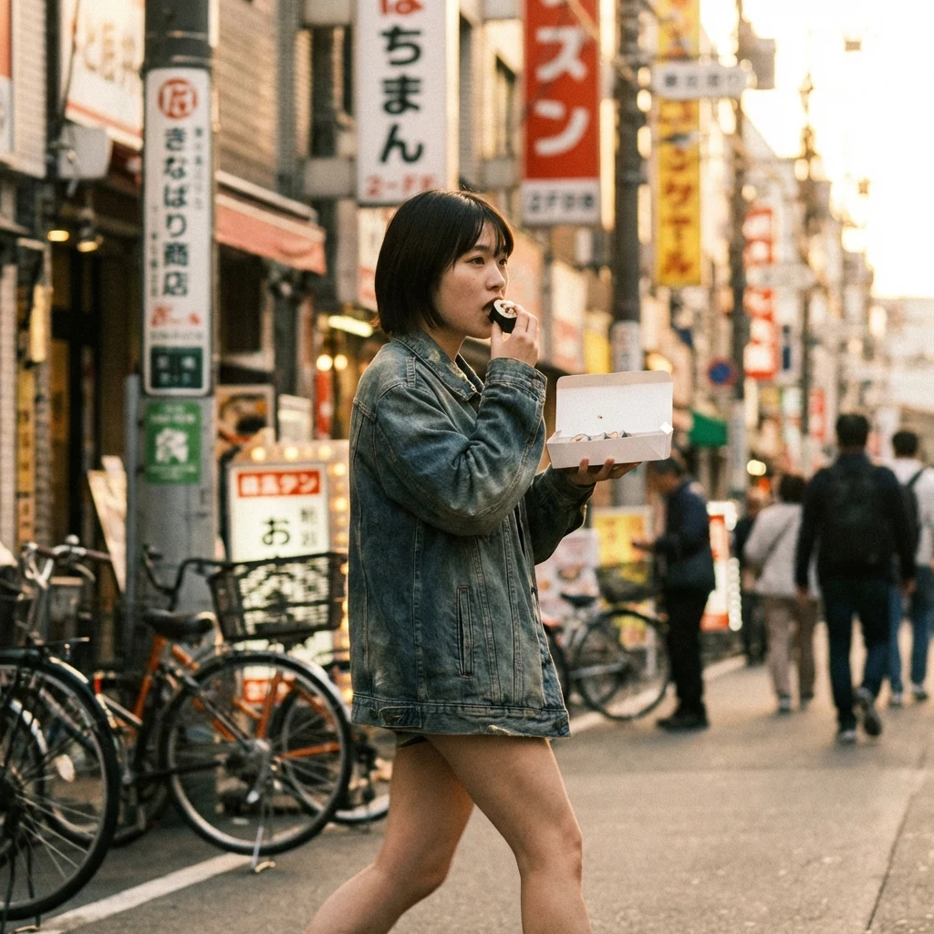 麻布十番の街角で