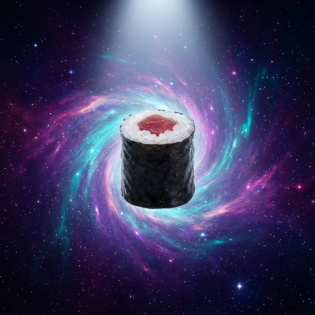 細巻きが宇宙に浮かぶローンチヒーローショット