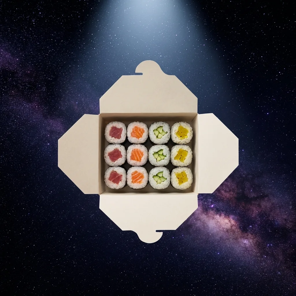 12本入りテイクアウト箱の俯瞰ショット