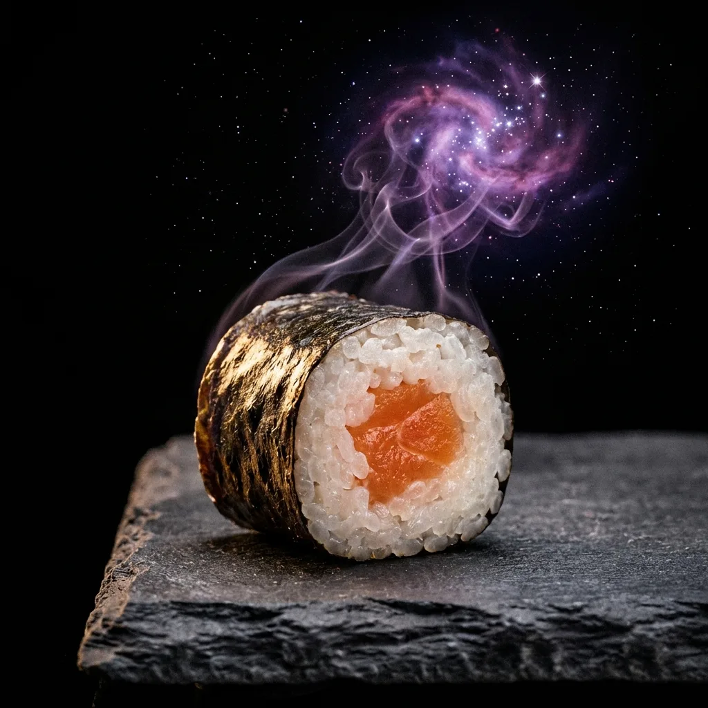 湯気が星雲に変わる細巻きショット